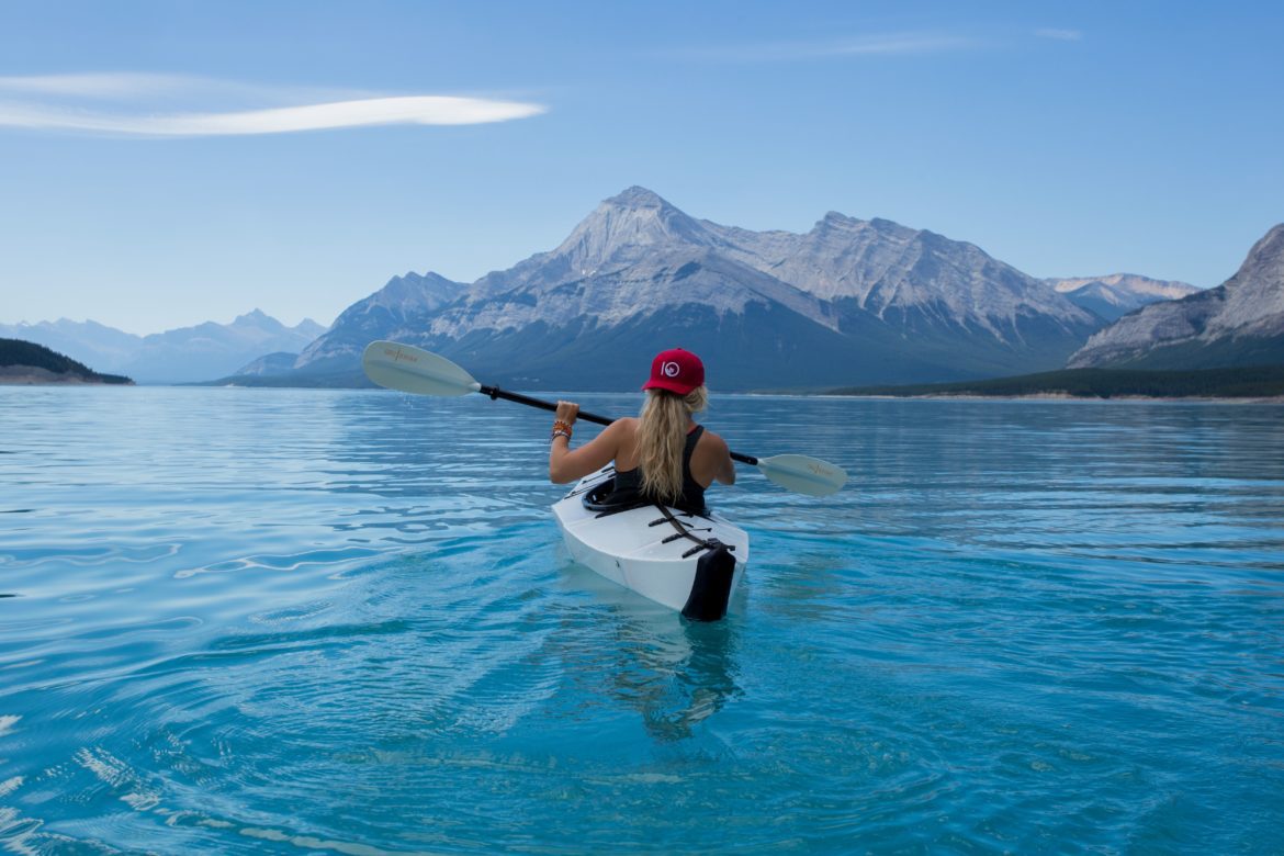 woman kayaking